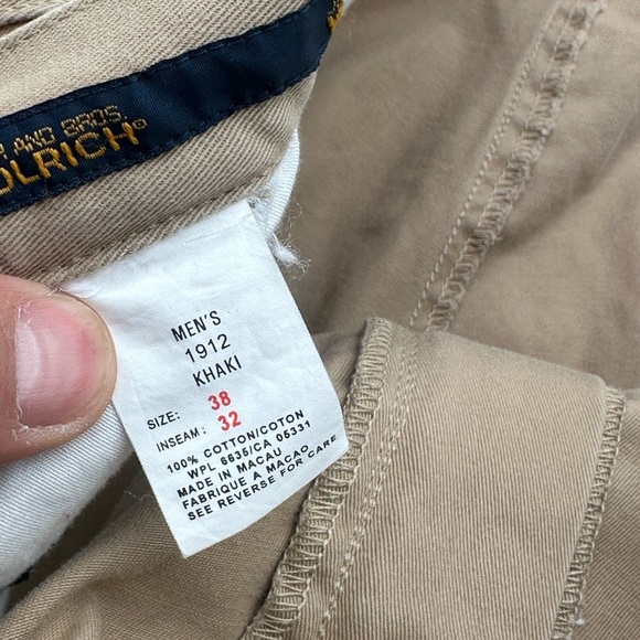 Woolrich Pants Men 38x32 1912 Khaki Chino - Picture 7 of 9